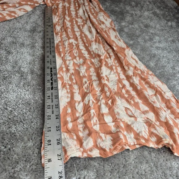 Vanilla Star Orange Ikat Wide Leg Palazzo Pants Womens Large Rayon Boho - Picture 8 of 9